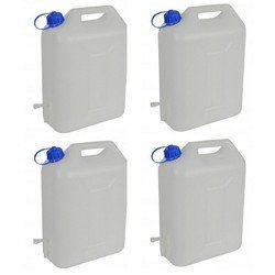 Merkloos 4x stuks jerrycans voor water met kraantje 10 liter - waterjerrycans / watertank