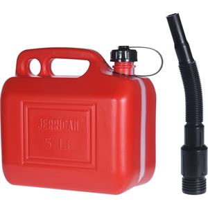 Merkloos Rode brandstof jerrycan - 5 liter - met schenktuit - voor diesel / benzine