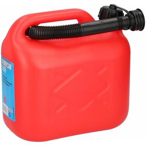 Merkloos Jerrycan rood voor brandstof - 5 liter - inclusief schenktuit - benzine / diesel