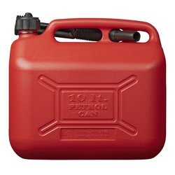Pro Plus Rode jerrycan/watertank/benzinetank 10 liter - Voor water en benzine - Jerrycans/watertanks voor onderweg of op de camping