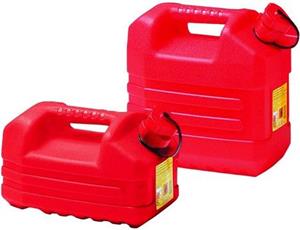 Eda Kunststof jerrycan rood L32 x B18 x H30 cm - 10 liter - geschikt voor gevaarlijke vloeistoffen