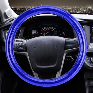 Huismerk Universele auto plating mat leer + katoen Steering Wheel cover diameter: 38cm (blauw)