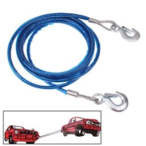 Huismerk 5 tons stalen voertuig slepen kabel touw lengte: 4m (blauw)