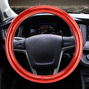 Huismerk Universele auto plating mat leer + katoen Steering Wheel cover diameter: 38cm (rood)