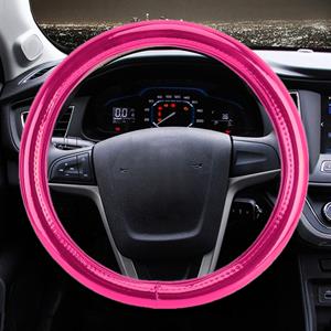Huismerk Universele auto plating mat leer + katoen Steering Wheel cover diameter: 38cm (Rose rood)