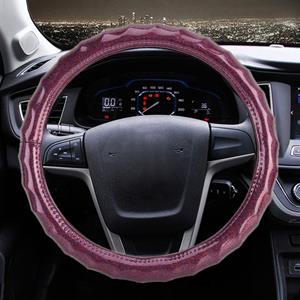 Huismerk Universele auto Wave textuur plating lederen Steering Wheel cover diameter: 38cm (paars)