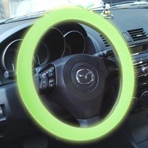 Huismerk Silicone rubber auto Steering Wheel cover buiten diameter: 36cm (groen)