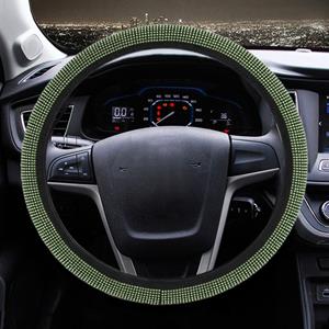 Huismerk Universele auto leder + Diamond Steering Wheel cover diameter: 38cm (groen)