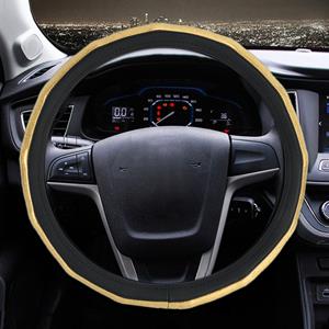 huismerk Universele auto plating bamboe knoop lederen Steering Wheel cover diameter: 38cm (goud)