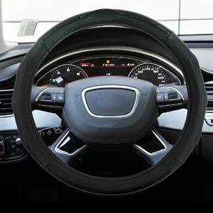 Huismerk Universele auto PU lederen Steering Wheel cover diameter: 38cm (zwart)