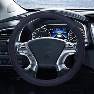 Huismerk Universele auto lederen Steering Wheel cover diameter: 38cm (zwart)