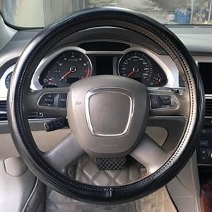 Huismerk Universele auto lederen pinhole Steering Wheel cover diameter: 38cm (zwart)