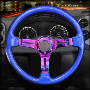 Huismerk Auto kleurrijke gemodificeerde racing sport hoorn knop stuurwiel diameter: 34 6 cm (blauw)