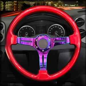 Huismerk Auto kleurrijke gewijzigd Racing Sport Horn Button stuurwiel, diameter: 34,6 cm (rood)