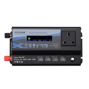 XUYUAN 3000W Auto Omvormer LED Kleurrijke Sfeer Licht 4USB Opladen Converter UK Plug Specificatie: 24V-220V