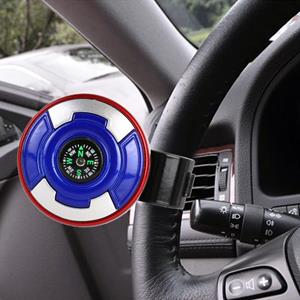 Huismerk Auto universele stuurwiel spinner knop hulp booster aid control handvat met kompas (blauw)