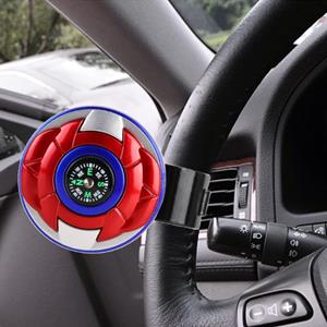 Huismerk Auto universele stuurwiel spinner knop hulp booster aid control handvat met kompas (rood)