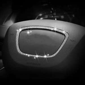 Huismerk Universeel auto stuurwiel trapezium diamant decoratieve stickers voor Audi
