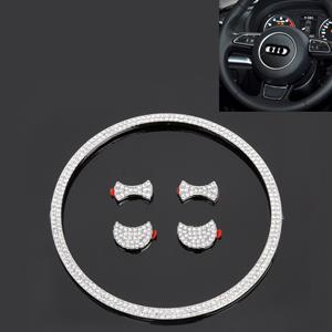 Huismerk Universele auto stuurwiel Curcle Diamond decoratieve stickers voor Audi