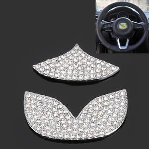 Huismerk Universele auto stuurwiel Diamond decoratieve stickers voor Mazda