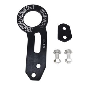 huismerk Benen aluminium legering achterzijde Tow caravan haak Trailer Ring voor universele auto Auto met twee schroef Holes(Black)