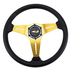 Huismerk 35cm PU Momo Race Sport stuurwiel Momo Steering Wheel Racing Wheel sportwagen Hand bewerkt gestuurde Wheel(Gold)