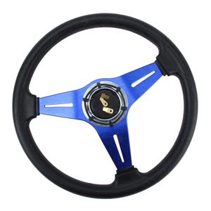 huismerk 35cm PU Momo Race Sport stuurwiel Momo Steering Wheel Racing Wheel sportwagen Hand bewerkt gestuurde Wheel(Blue)