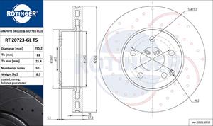 ROTINGER Bremsscheibe Vorderachse  RT 20723-GL T5