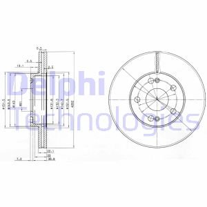 Delphi Bremsscheibe Vorderachse  BG2695