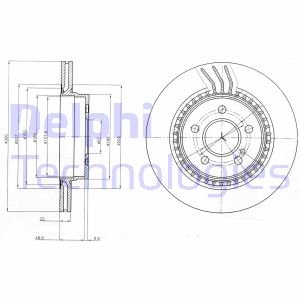 Delphi Bremsscheibe Hinterachse  BG4226C