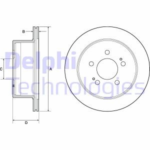 Delphi Bremsscheibe Hinterachse  BG4677C