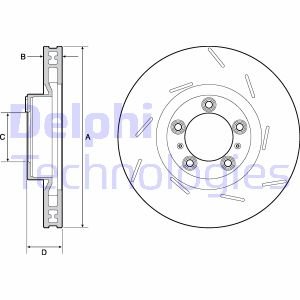 Delphi Bremsscheibe Vorderachse rechts  BG9127C