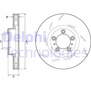 Delphi Bremsscheibe Vorderachse links  BG9128C