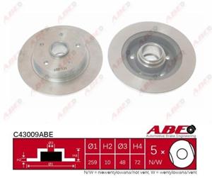 Remschijf ABE C43009ABE, 1 deel