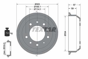 Textar Bremstrommel Hinterachse  94028600