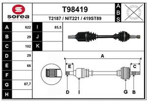 Antriebswelle Vorderachse links EAI T98419