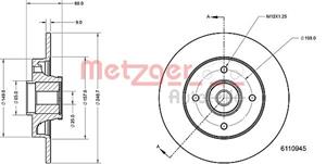 Metzger Bremsscheibe Hinterachse  6110945