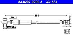 ATE Bremsschlauch Hinterachse  83.8207-0290.3