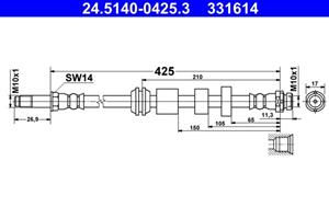 ATE Bremsschlauch Vorderachse  24.5140-0425.3