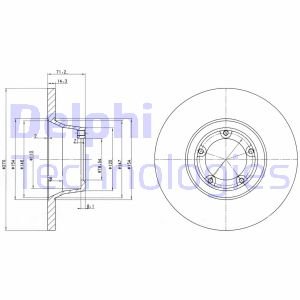 Delphi Bremsscheibe Vorderachse  BG2157