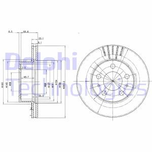 Delphi Bremsscheibe Vorderachse  BG2207