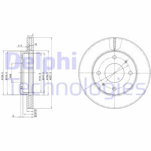 Delphi Bremsscheibe Vorderachse  BG2657