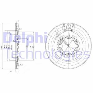 Delphi Bremsscheibe Vorderachse  BG2678