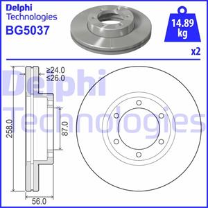 Delphi Bremsscheibe Vorderachse  BG5037