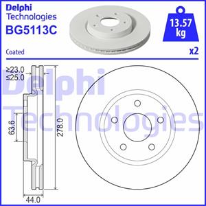 Delphi Bremsscheibe Vorderachse  BG5113C