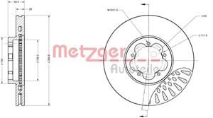 Metzger Bremsscheibe Vorderachse  6110342