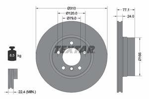 Textar Bremsscheibe Vorderachse  92122503