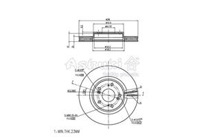 Ashuki Bremsscheibe Vorderachse  H038-19