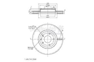 Ashuki Bremsscheibe Vorderachse  M606-55