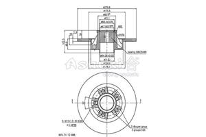 Ashuki Bremsscheibe Hinterachse  N014-65C